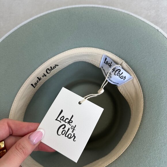 NWT Lack Of Color The Rancher Wool Felt Fedora Hat In Sage Wide Brim main image 8